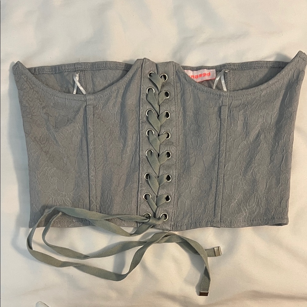 re:named Gray Lace-Up corset
